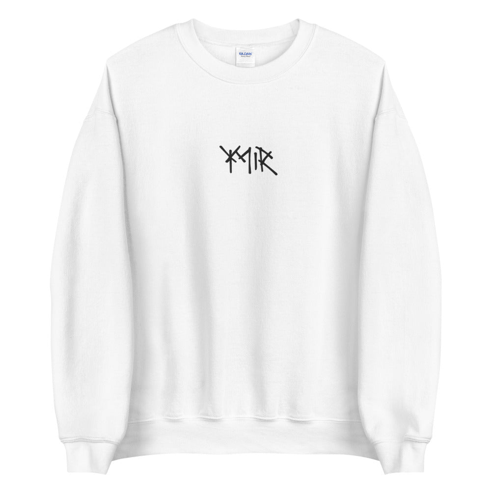 Ymir-logo-crewneck-white